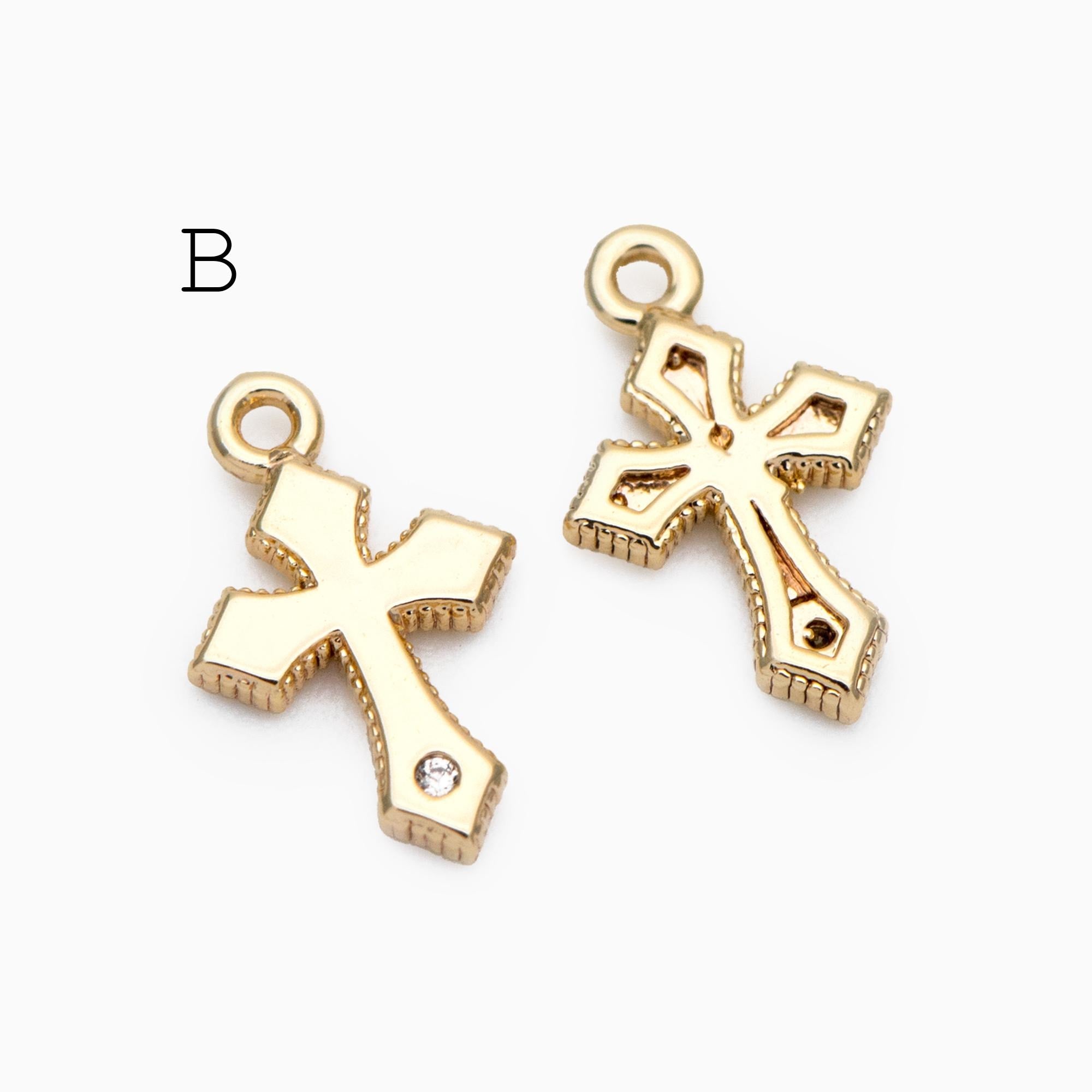 4pcs Cross Charm, Tiny Cross Charm, Cross Pendant, Cross Necklace Charm(GB-2731)